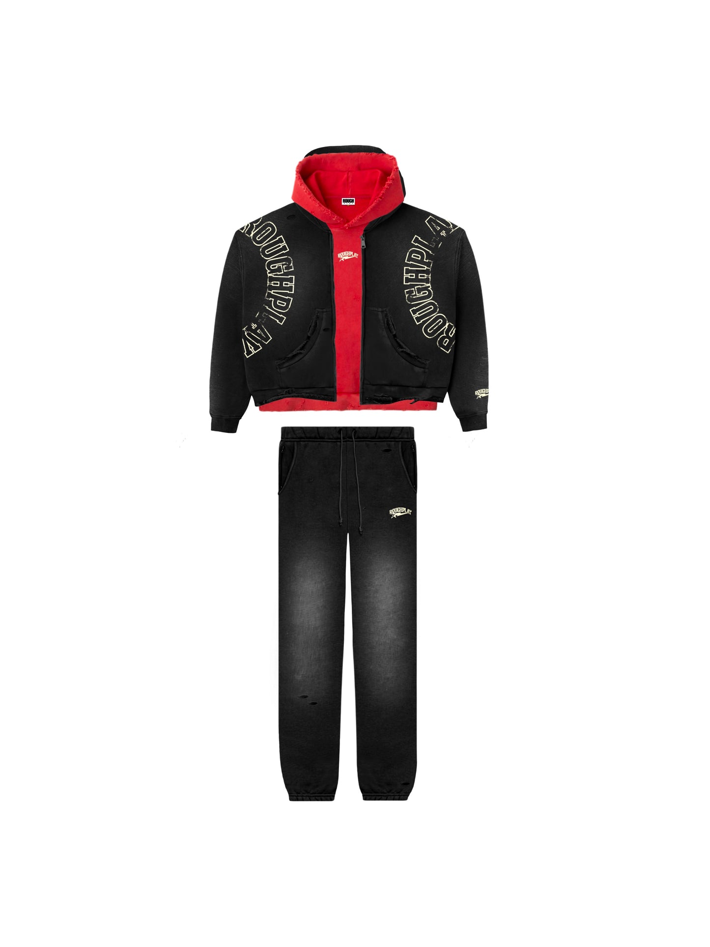 Double Hood Sweatsuit (BLK)